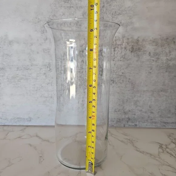 Hand Blown Glass Cylinder Vase Candle Holder Flared‎ Rim - Picture 7 of 7